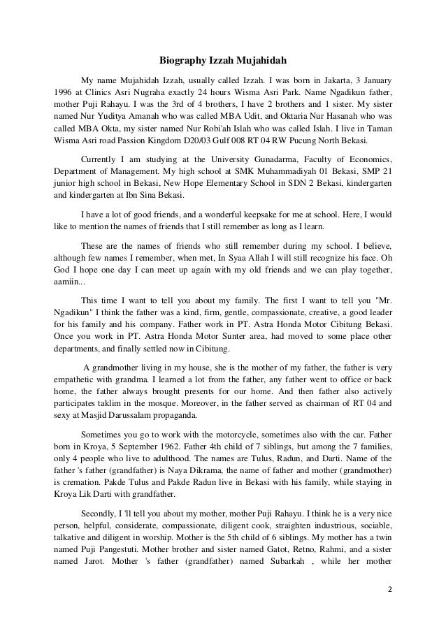 How to write biography of my father